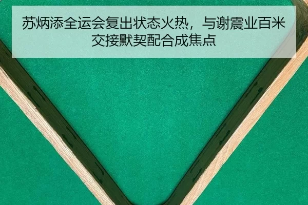 苏炳添全运会复出状态火热，与谢震业百米交接默契配合成焦点