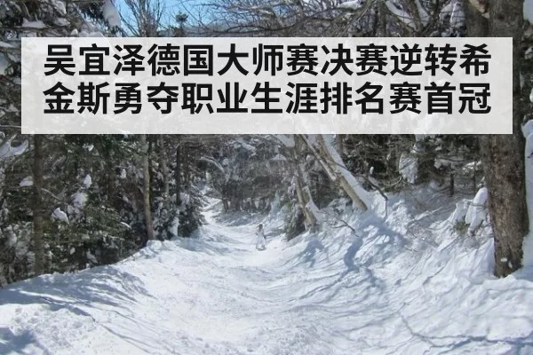 吴宜泽德国大师赛决赛逆转希金斯勇夺职业生涯排名赛首冠